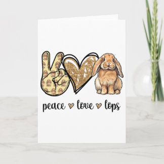 Girls Womens Peace Love Mini Holland Lop Bunny Rab カード