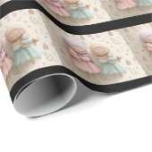 Girls Wrapping Paper | Cute Hijab Dolls Gift Wrap ラッピングペーパー (ロールコーナー)