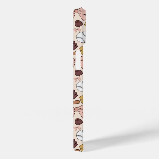 Girly Baseball Bow Pattern Phone Case Case-Mate iPhoneケース (裏面 / 右)