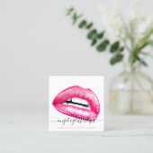 Girly Beauty Lips White スクエア名刺 (スタンド正面)