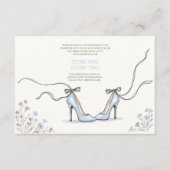 Girly Blue Heels Bridal Shower Enclosure Card エンクロージャーカード (正面)