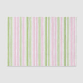 Girly Blush Pink Green Stripes Birthday 薄葉紙 (正面)