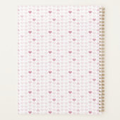 Girly Blush Pink Heart Pattern プランナー手帳 (裏面)