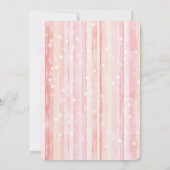 Girly Blush Pink Stripes White Dots Baby Shower 招待状 (裏面)