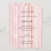 Girly Blush Pink Stripes White Dots Birthday 招待状 (正面/裏面)