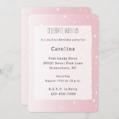 Girly Blush Pink White Dots Birthday 招待状 (正面/裏面)