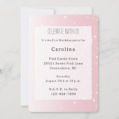 Girly Blush Pink White Dots Birthday 招待状 (正面)