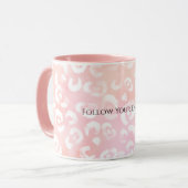 Girly Blush Pink White Leopard Animal  マグカップ (正面左)