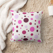 Girly Bright bold pink polka dot pillow クッション (ブランケット)