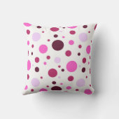 Girly Bright bold pink polka dot pillow クッション (裏面)