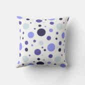 Girly Bright bold purple polka dot pillow クッション (裏面)