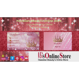 Girly Business Trendy Glitter Elegant Crown QRCode 名刺