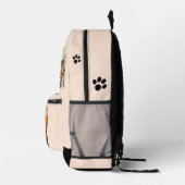 Girly Chic Crazy Cat Lady プリントバックパック (右)