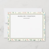 Girly Chic Pastel Pink Blue Flowers Pattern ノートカード (正面)