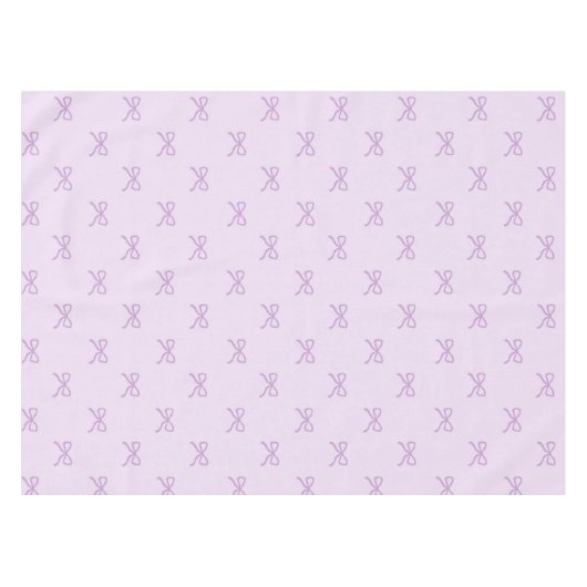 Girly Chic Purple Bow Pattern Spring & Summer テーブルクロス (正面(横))