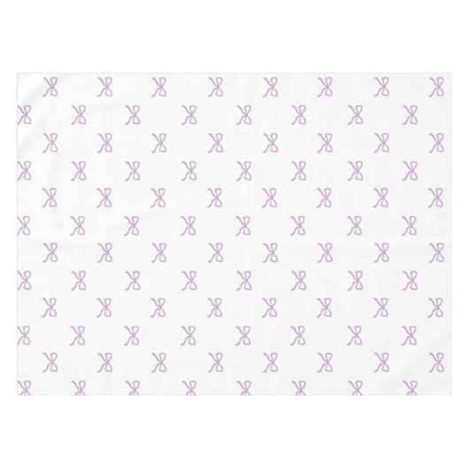 Girly Chic Purple Bow Pattern Spring & Summer  テーブルクロス (正面(横))
