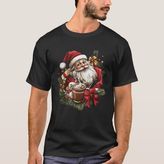 Girly Coquette Bow Santa Christmas Tree Candy cake Tシャツ (正面)