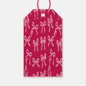 Girly Coquette Pink Bows Pattern ギフトタグ (裏面)