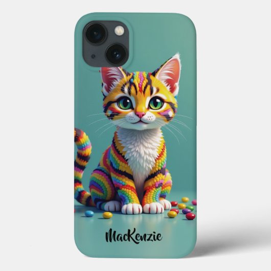Girly Cute Colorful Margay Candy Cat Case-Mate iPhoneケース (裏面)