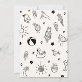 Girly Doodle Graduation Pool Party 招待状 (裏面)