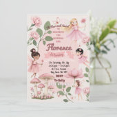 Girly fairy birthday party invitation  招待状 (スタンド正面)