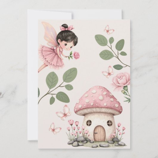 Girly fairy birthday party invitation  招待状 (裏面)