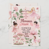 Girly fairy birthday party invitation  招待状 (正面/裏面)