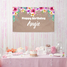 Girly floral craft party banner backdrop 横断幕