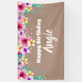 Girly floral craft party banner backdrop 横断幕 (縦)
