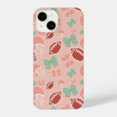 Girly Football Bow Pattern Phone Case iPhoneケース (裏面)
