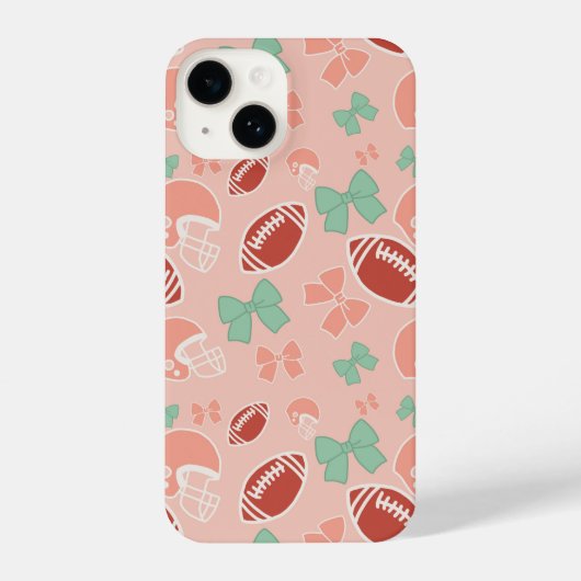 Girly Football Bow Pattern Phone Case iPhoneケース (裏面)