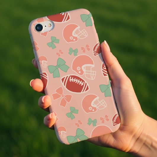 Girly Football Bow Pattern Phone Case iPhoneケース