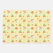 girly gingham check pattern ラッピングペーパーシート (正面2)