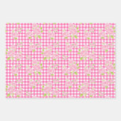 girly gingham check pattern ラッピングペーパーシート (正面)