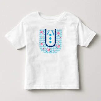 Girly gingham check pattern with cute ribbon トドラーTシャツ