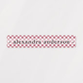 Girly Gingham Kids Name  ラベル (デザイン2)
