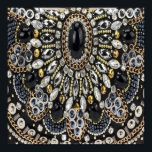 girly glam art deco black gold bohemian  ポスター<br><div class="desc">girly glam art deco black gold bohemian fashion home decoration,   The rhinestone design details are simulated in the artwork. No actual rhinestones will be used in the making of this product.</div>