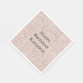 Girly Glam Blush Pink Glitter Birthday スタンダードランチョンナプキン (角)