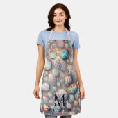 Girly Glam Opal Leopard Print All-Over Print Apron エプロン (着用した状態)