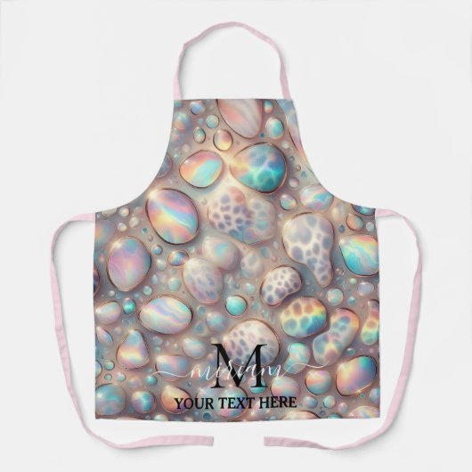 Girly Glam Opal Leopard Print All-Over Print Apron エプロン (正面)