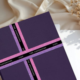 Girly Glam Pink And Purple Black Sparkly Glitter  サテンリボン