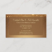 Girly Gold Glitter Beautician Skin Nail Expertise  名刺 (裏面)