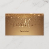 Girly Gold Glitter Beautician Skin Nail Expertise  名刺 (正面)