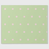 Girly Green & Pink Polka Dots Pastel Pattern ラッピングペーパー (フラット)