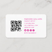 Girly Hello Beautiful Makeup Artist Beauty Qr Code 名刺 (裏面)