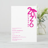 Girly Hot Pink Class of 2026 Graduation 招待状 (スタンド正面)