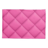 Girly Hot Pink Faux Quilted Diamond Pattern 枕カバー (裏面-左)