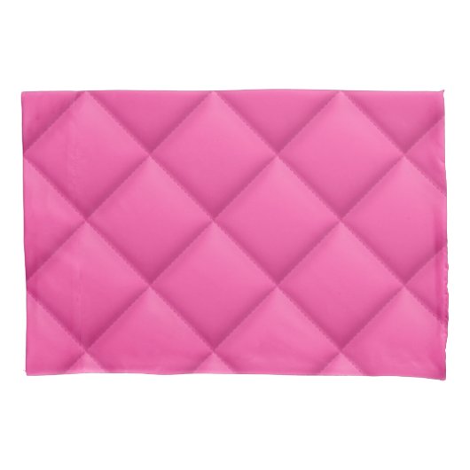 Girly Hot Pink Faux Quilted Diamond Pattern 枕カバー (正面左)