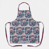 Girly Iridescent Roses and Glitter Drips Apron エプロン (正面)