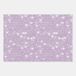 Girly Lavender Glitter Sparkle Birthday ラッピングペーパーシート
